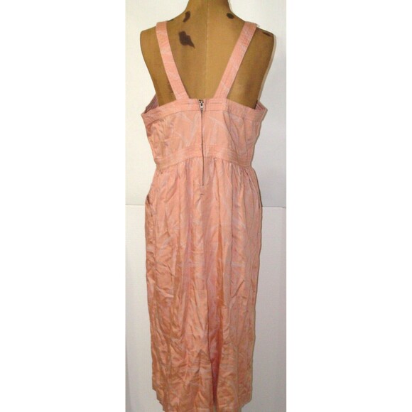 New Womens NWT PrAna M Sun Drifter Dress Peach Apple Blossom Leaves Pockets Zip - Picture 3 of 11